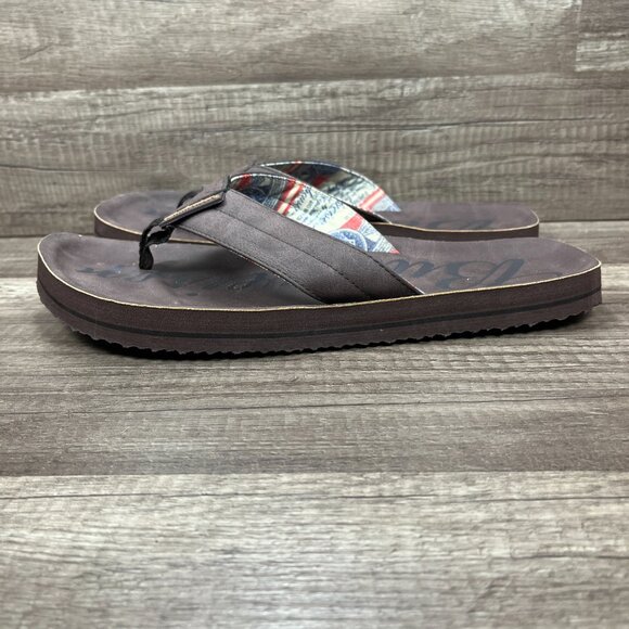Budweiser Flip Flops Brown Mens US Size 8 Sandals (also Womens 10) - Picture 3 of 8